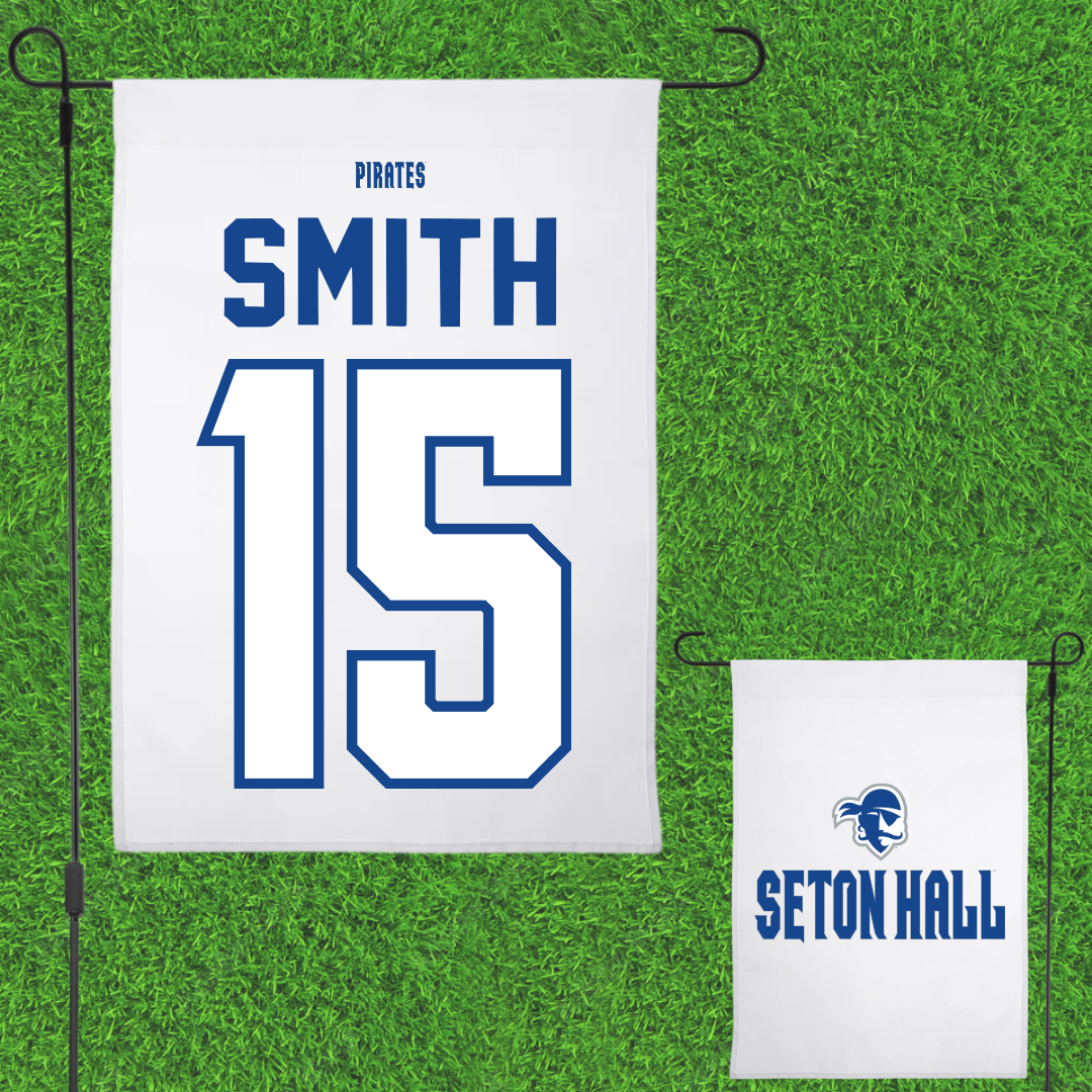 Seton Hall University Soccer White Garden Flag - #15 Jared Smith