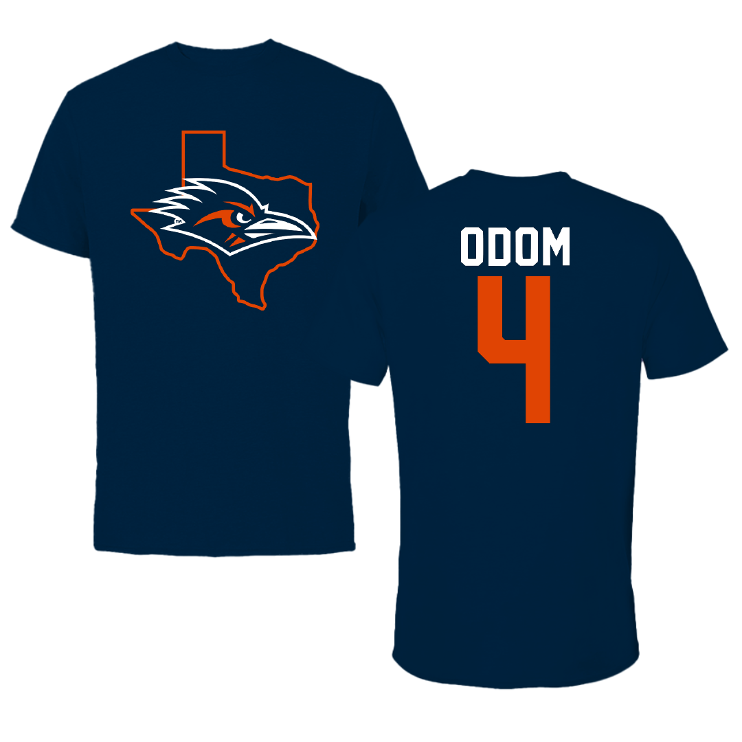University of Texas at San Antonio Baseball Navy State Performance Tee - #4 Tye Odom