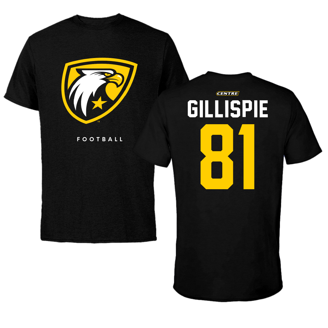 Centre College Football Black Performance Tee - #81 Kaden Gillispie
