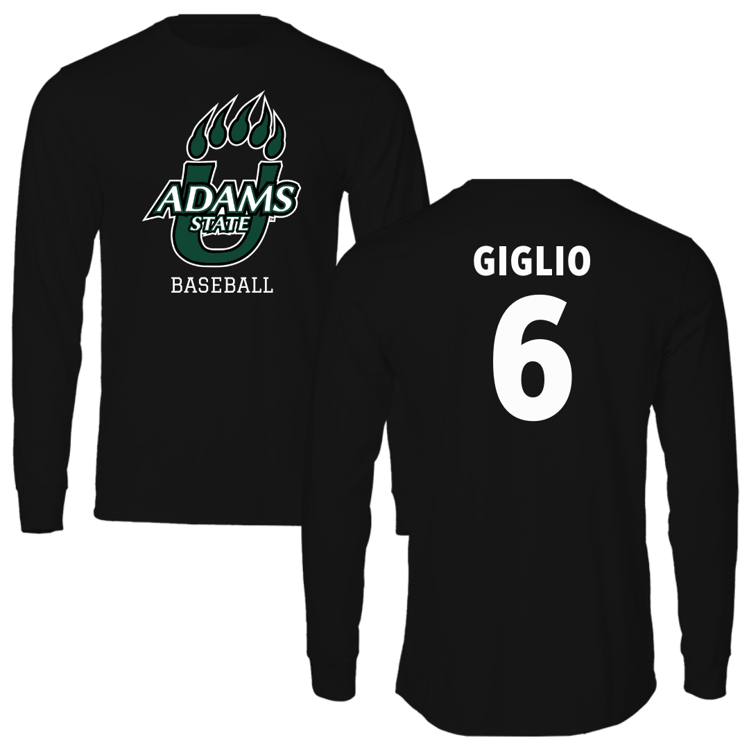 Adams State University Baseball Black State Long Sleeve - #6 Paul Giglio