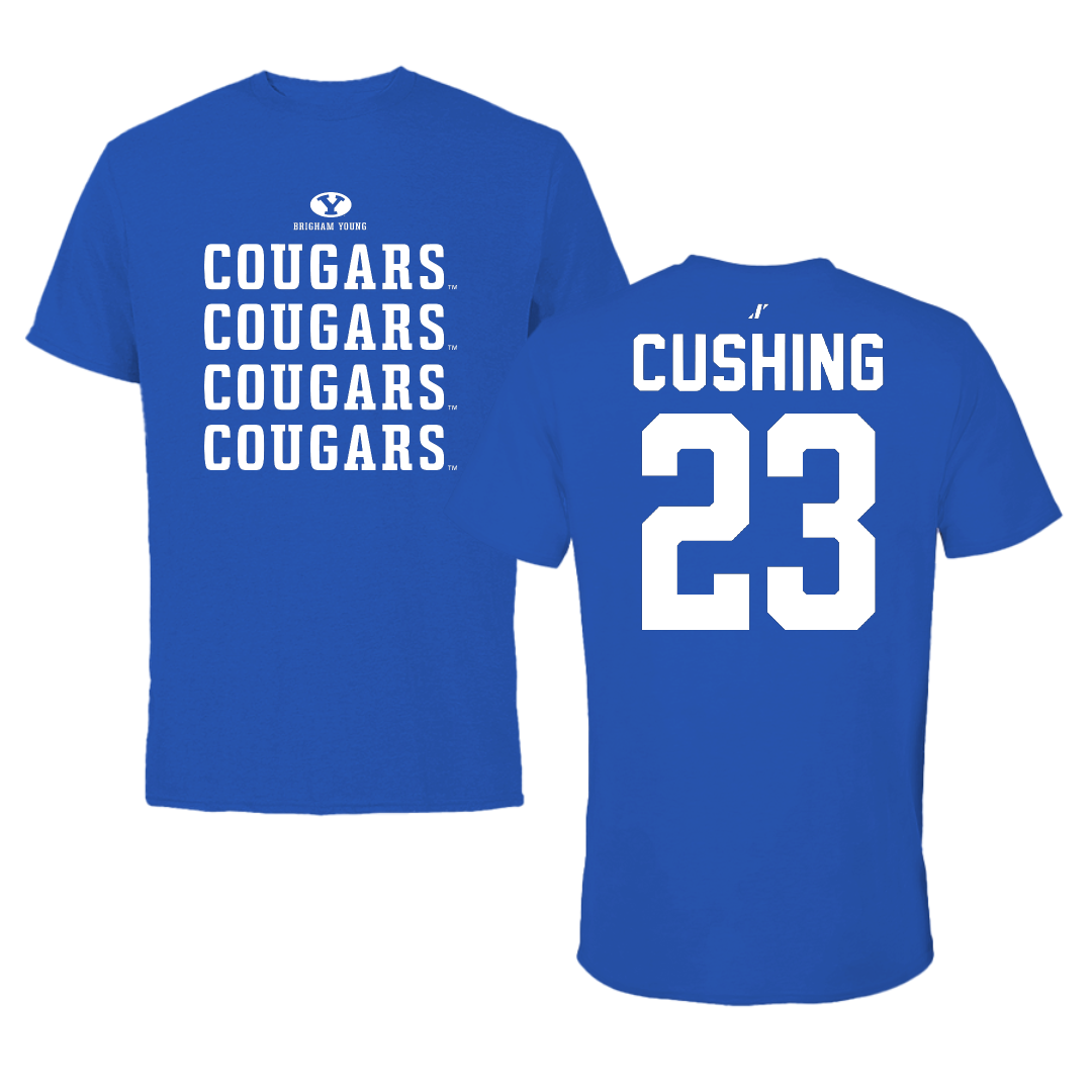 Brigham Young University Baseball Blue General Tee - #23 Stone Cushing