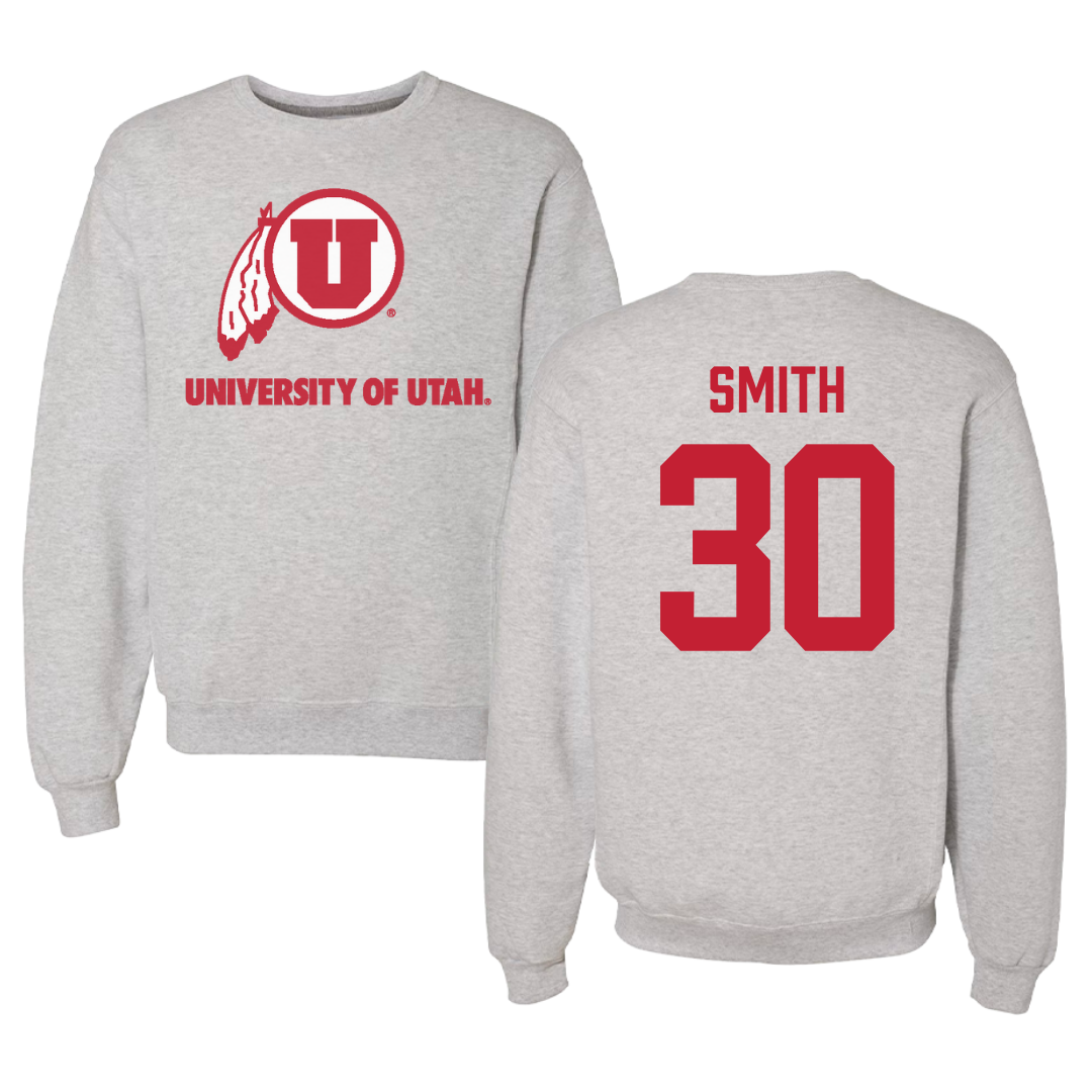 University of Utah Soccer Gray Crewneck - #30 Isabelle Smith