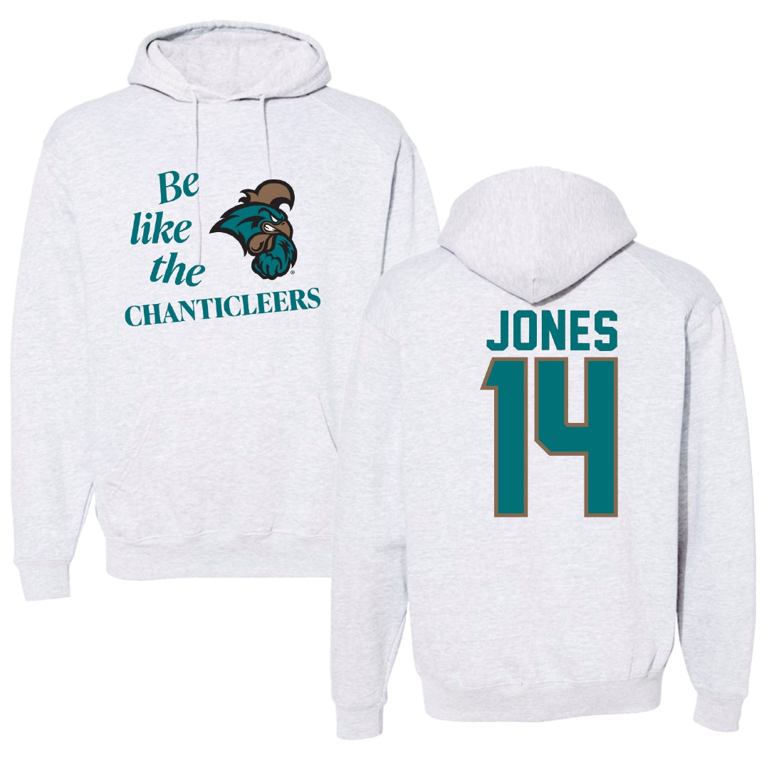 Coastal Carolina University Football Light Gray Be Like Us Hoodie - #14 Andre Jones