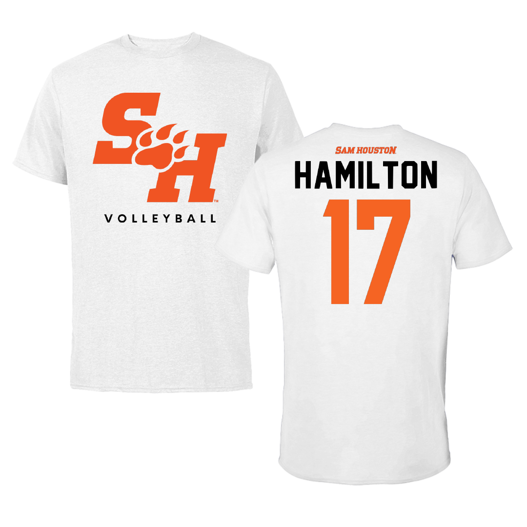 Sam Houston State University Volleyball White Tee - #17 Lillian Hamilton