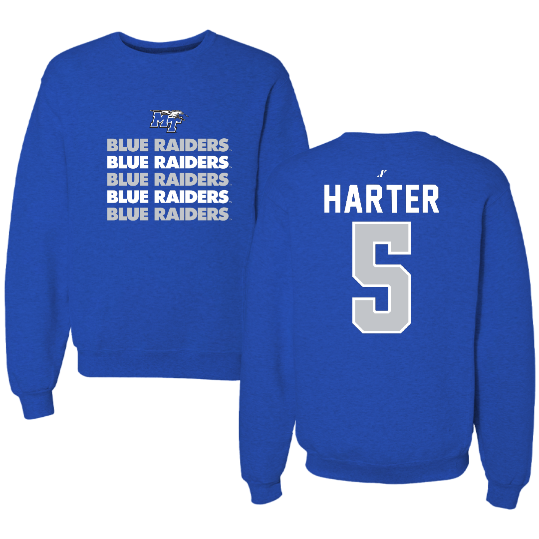 Middle Tennessee State University Softball Blue General Crewneck - #5 Macie Harter