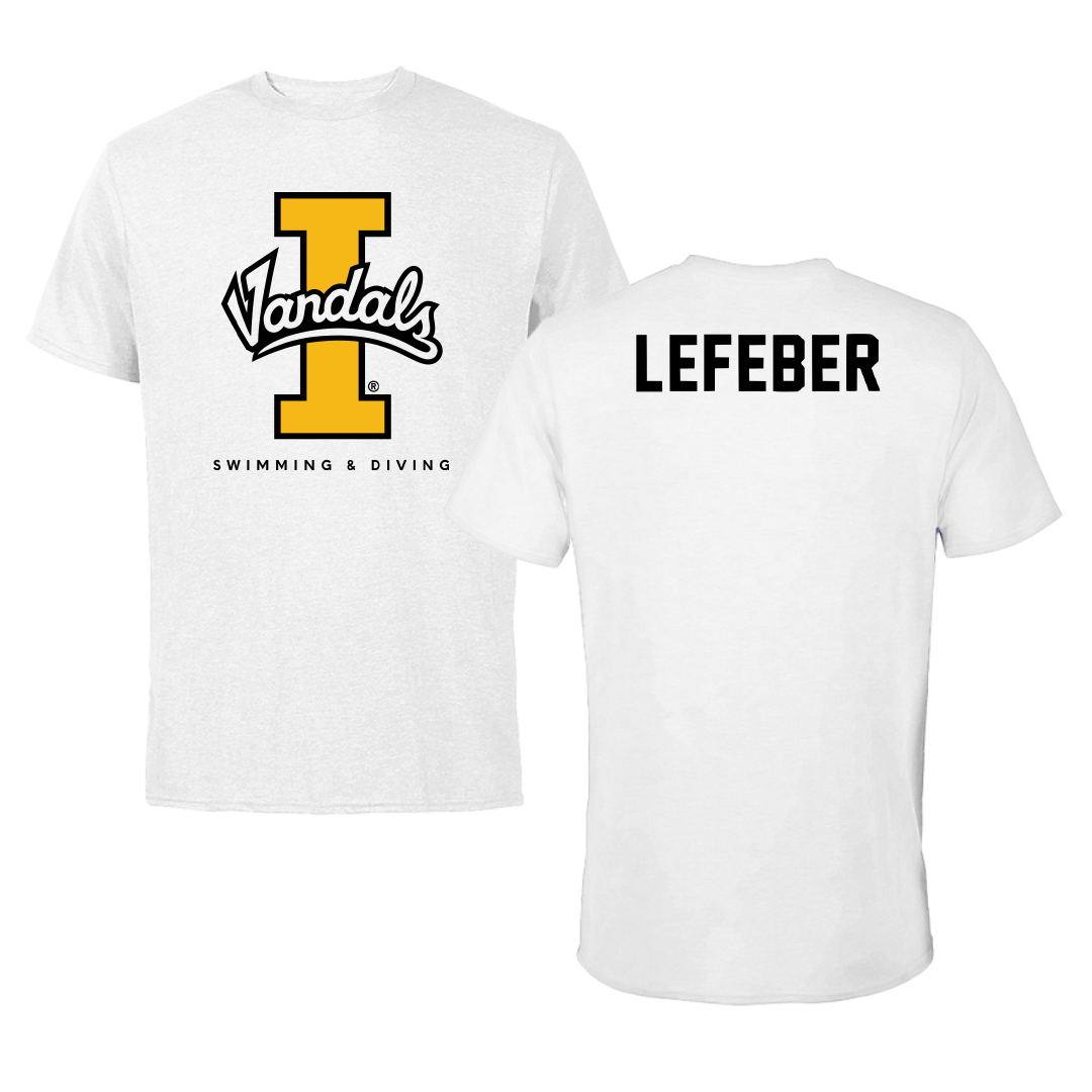 University of Idaho Swimming & Diving White Vandals Tee - Sienna Lefeber