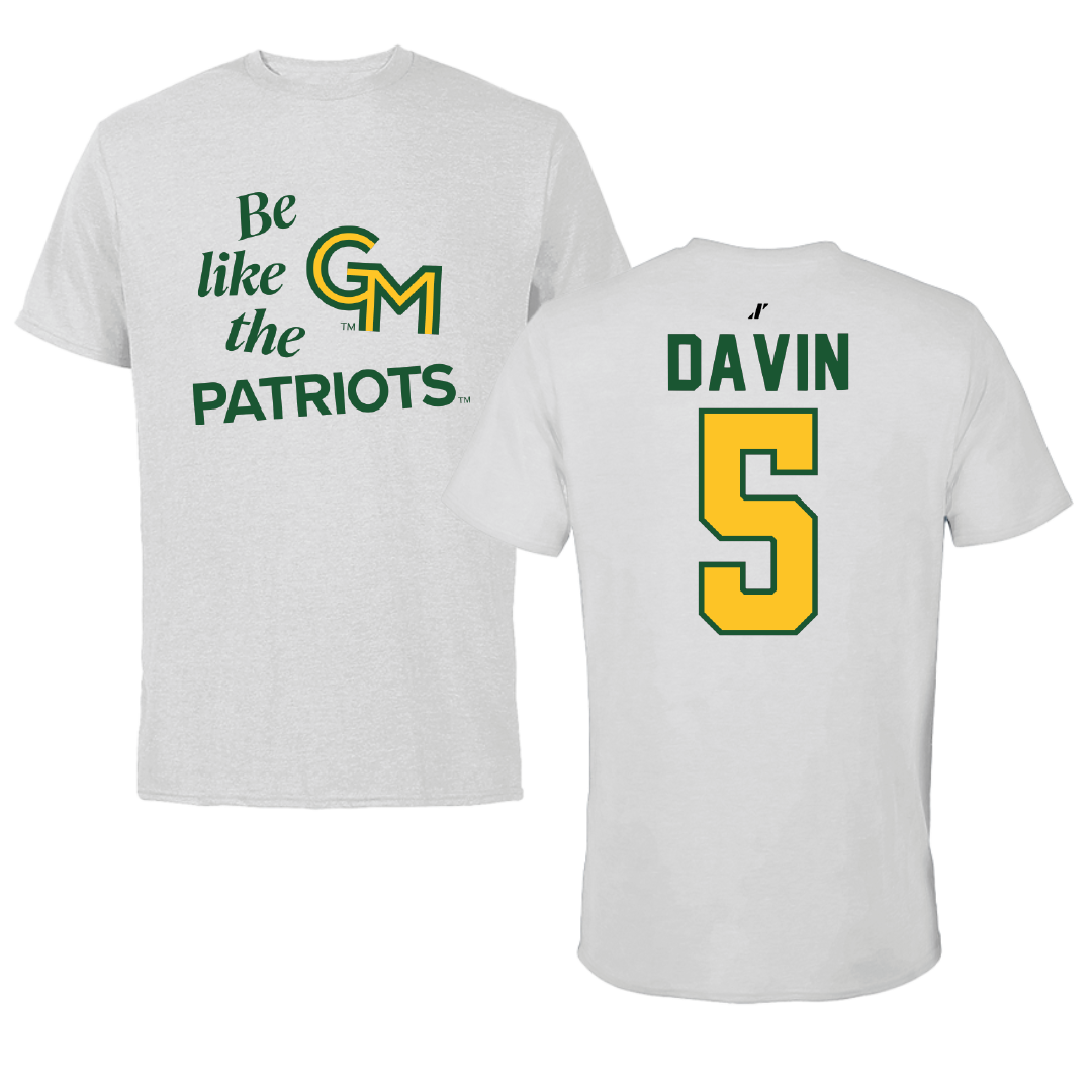 George Mason University Soccer Light Gray Be Like Us Performance Tee - #5 Eliana Davin