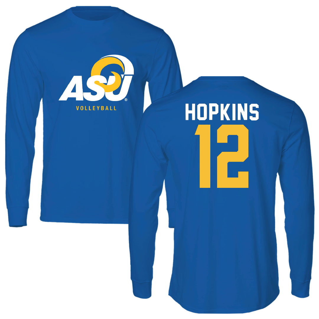 Angelo State University Volleyball Blue Long Sleeve - #12 Julia Hopkins
