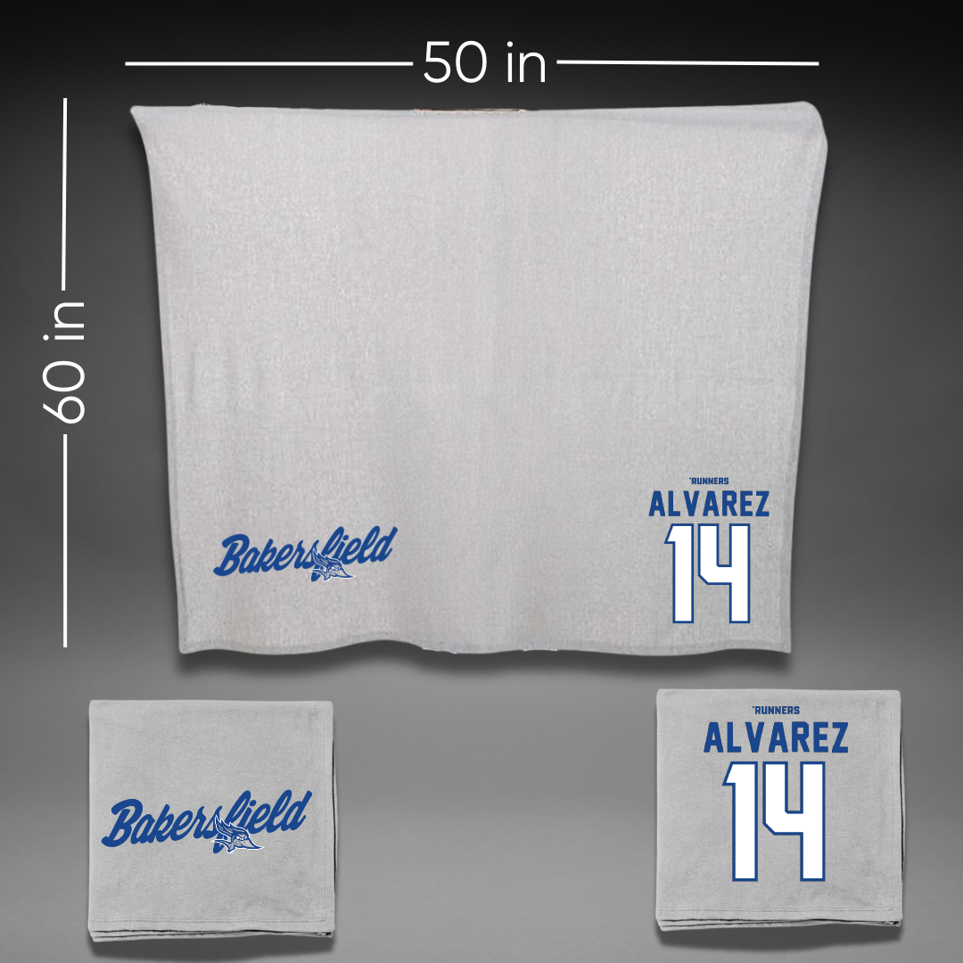 California State University-Bakersfield Baseball Gray Blanket - #14 Noah Alvarez
