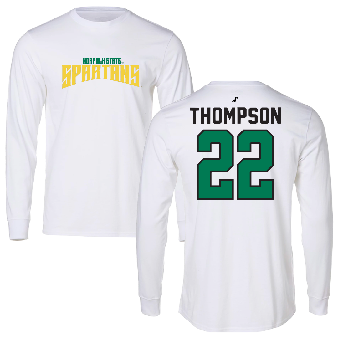 Norfolk State University Football White Classic Long Sleeve - #22 Ryan Thompson