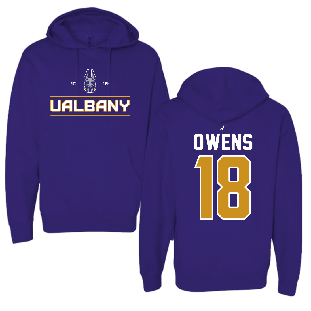 University at Albany Soccer Purple General Hoodie - #18 Claire Owens