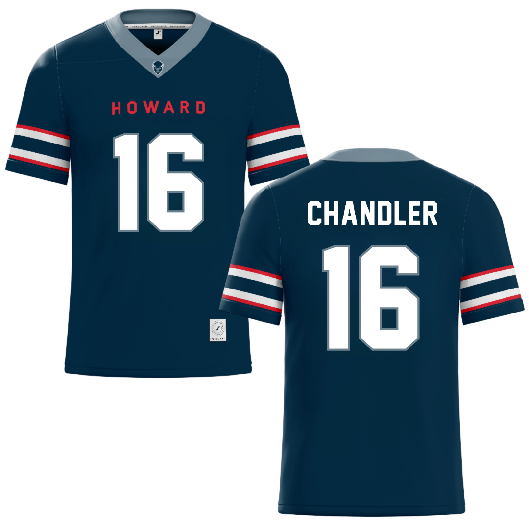 Howard University Blue Football Jersey - #16 AJ Chandler