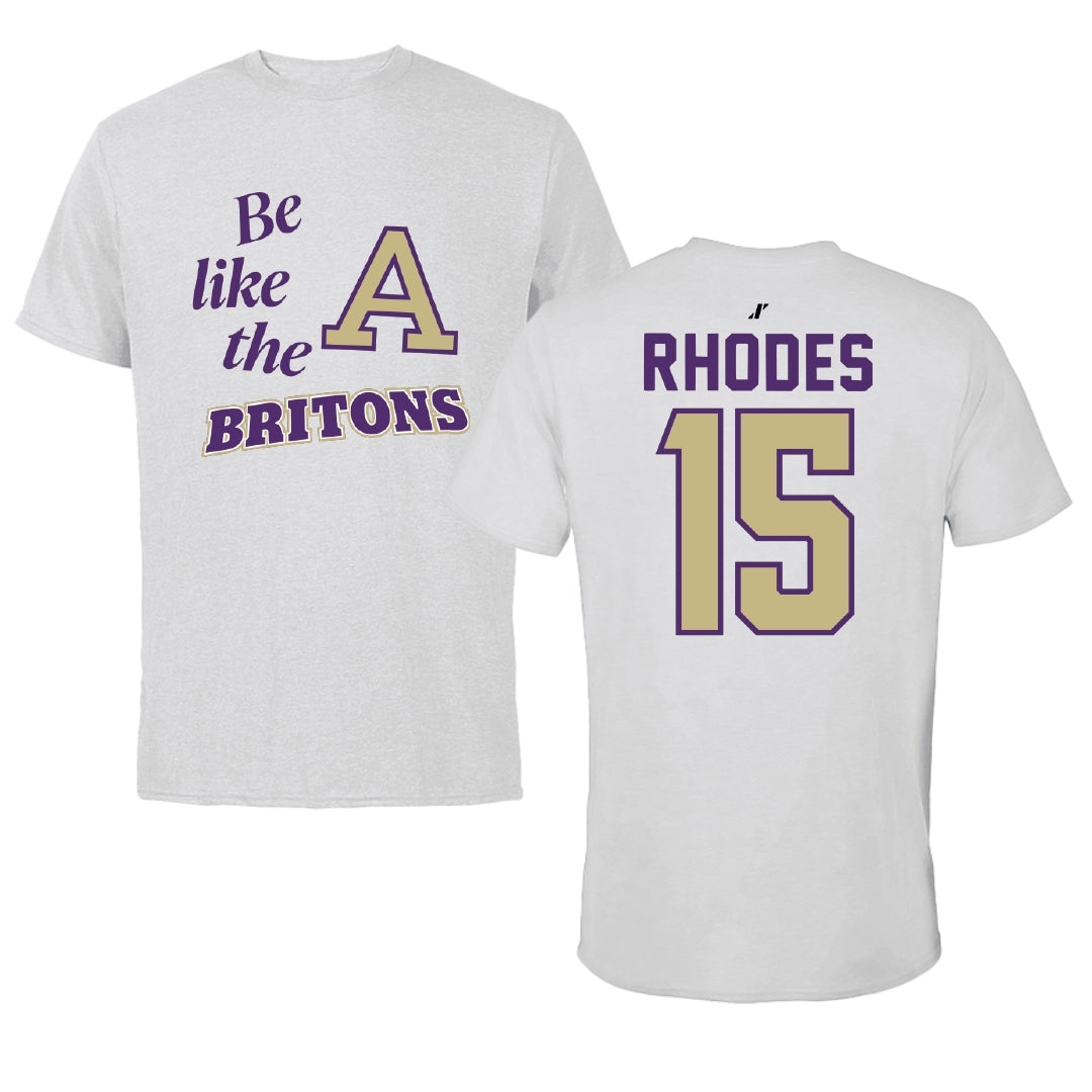 Albion College Basketball Light Gray Be Like Us Tee - #15 Kurtis Rhodes