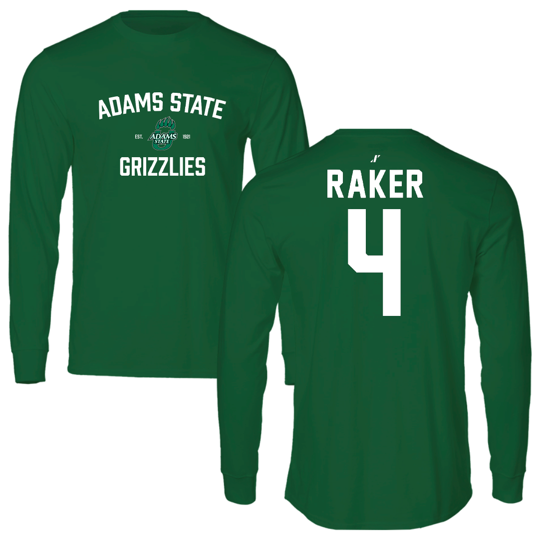 Adams State University Baseball Green General Performance Long Sleeve - #4 Joey Raker