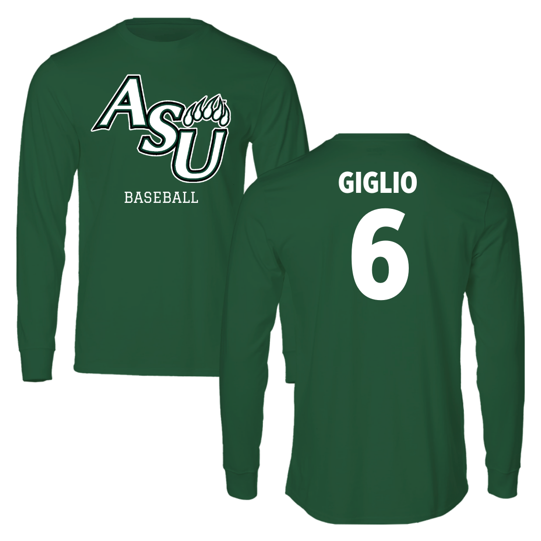 Adams State University Baseball Forest Green Block Long Sleeve - #6 Paul Giglio