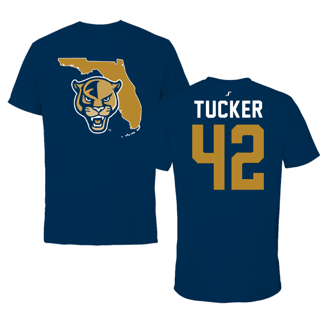 Florida International University Baseball Navy State Tee - #42 Shane Tucker
