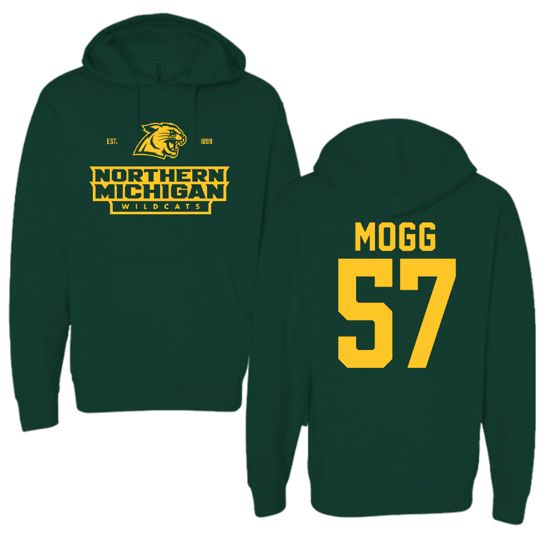 Northern Michigan University Football Forest Green General Hoodie - #57 Logan Mogg