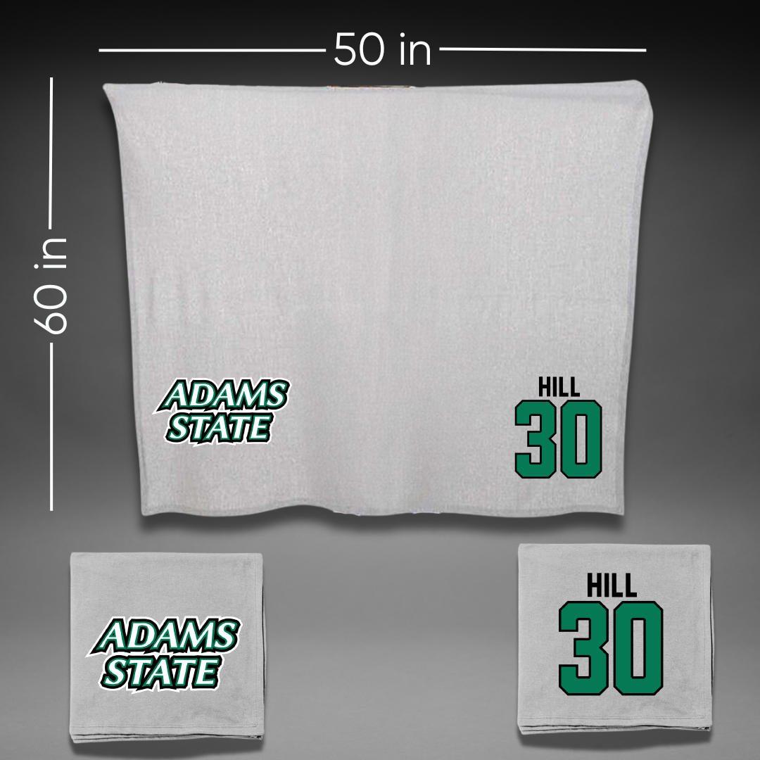 Adams State University Basketball Gray Blanket - #30 Taejhuan Hill