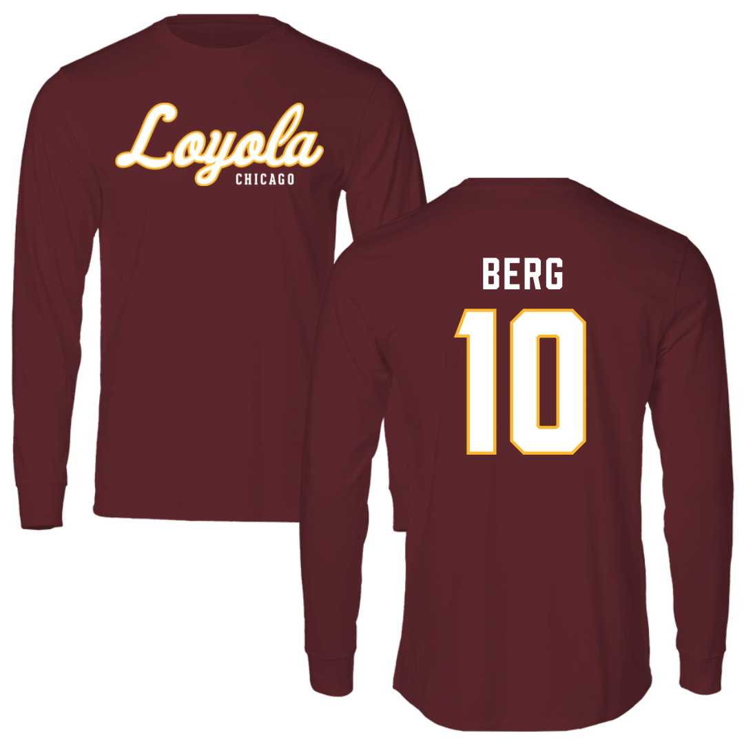 Loyola University-Chicago Basketball Maroon Performance Long Sleeve - #10 Ali Berg