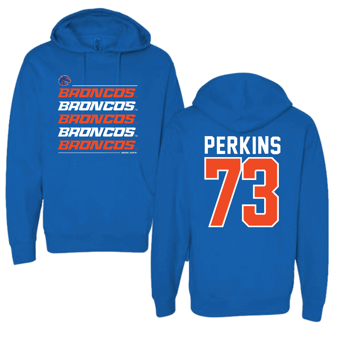 Boise State University Football Blue General Hoodie - #73 Parker Perkins