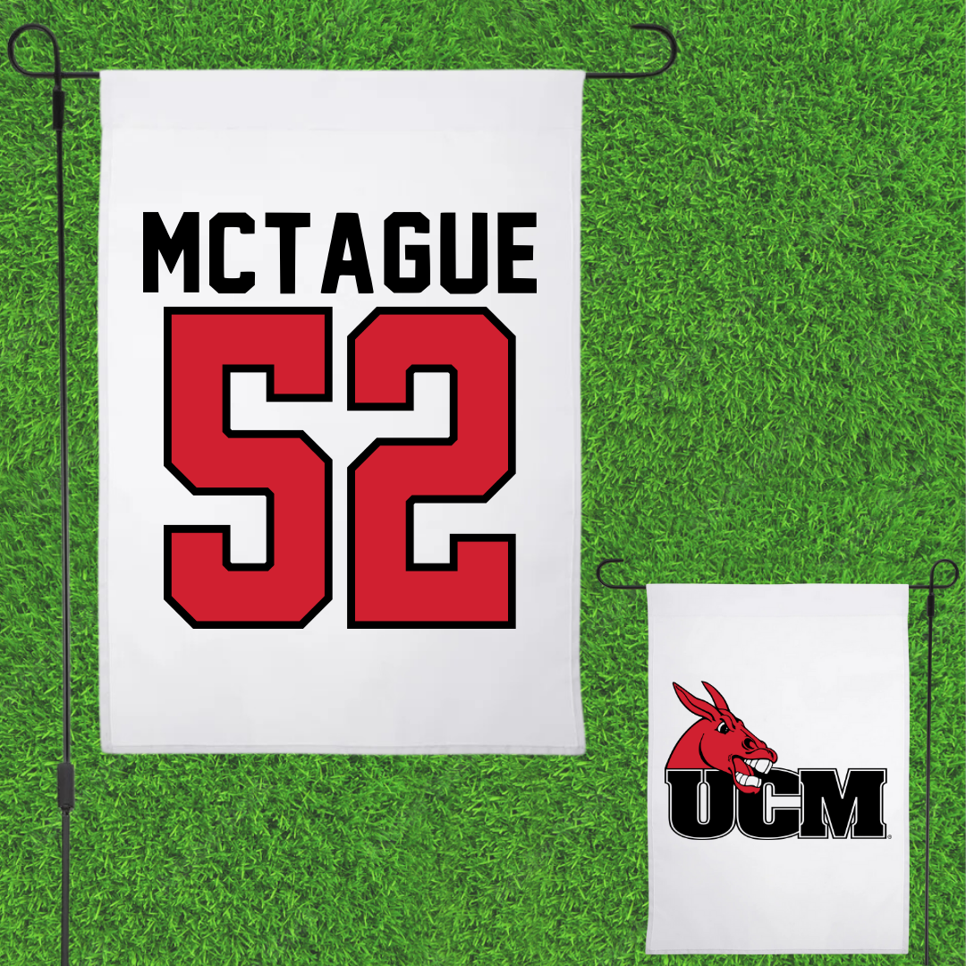 University of Central Missouri Football White Garden Flag - #52 Connor McTague