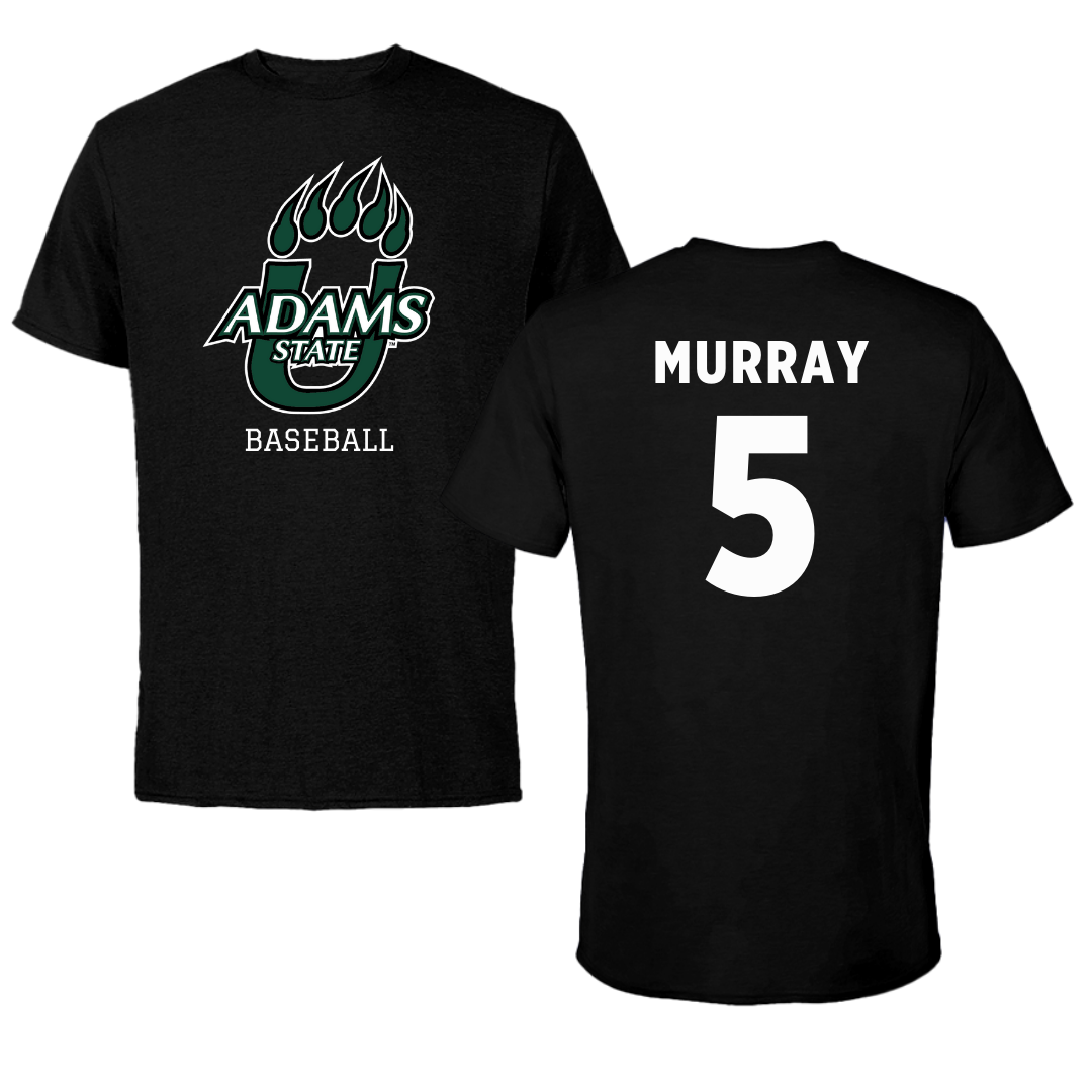 Adams State University Baseball Black State Tee - #5 Connor Murray