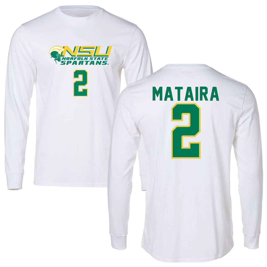 Norfolk State University Volleyball White Long Sleeve - #2 Jasmine Mataira