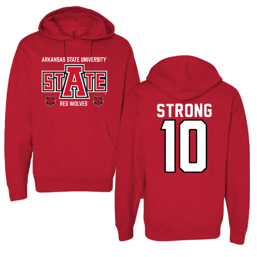 Arkansas State University Soccer Red General Hoodie - #10 Sarah Strong