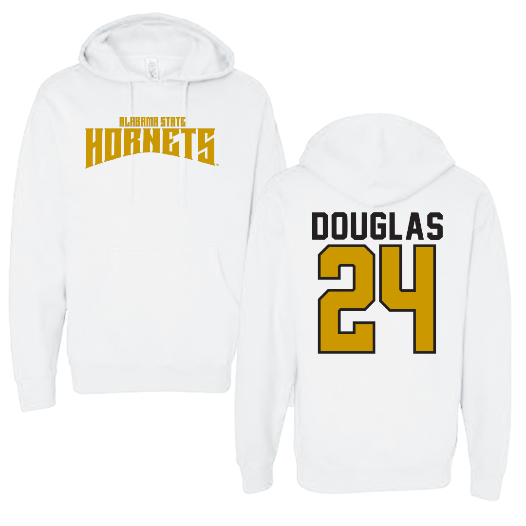 Alabama State University Baseball White Classic Hoodie - #24 Kameron Douglas