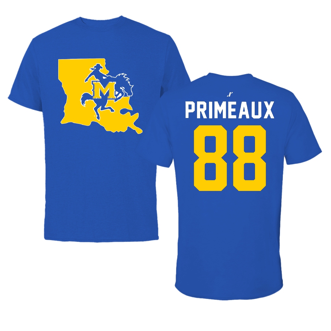 McNeese State University Baseball Blue State Performance Tee - #88 Parker Primeaux