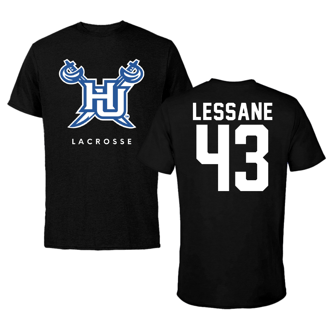 Hampton University Lacrosse Black Performance Tee - #43 Braeden Lessane