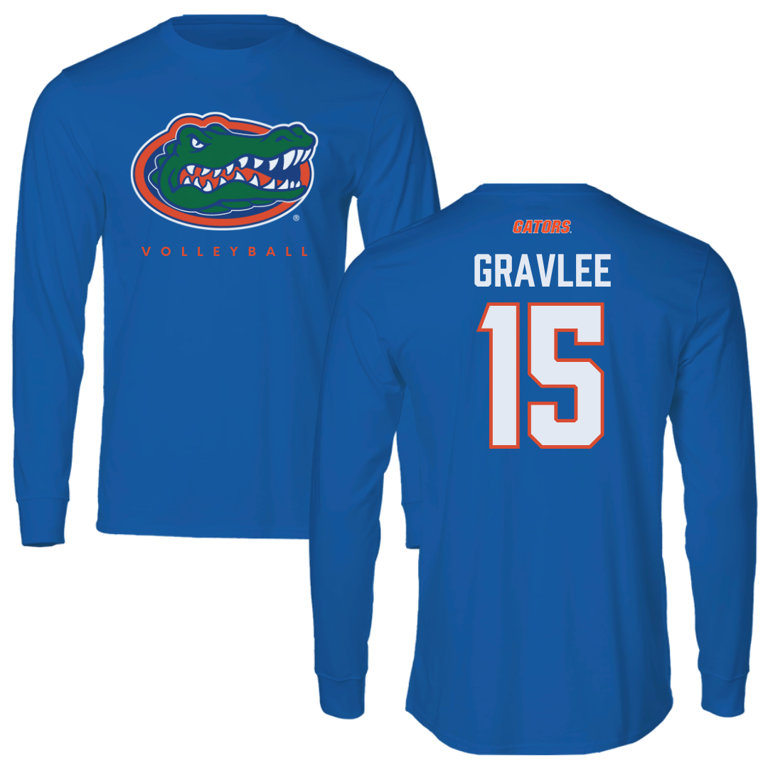 University of Florida Volleyball Blue Mascot Performance Long Sleeve - #15 Madi Gravlee