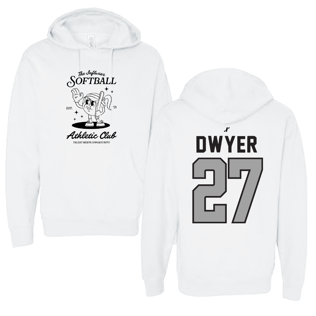 Softball White Influxer Athletic Club Hoodie - #27 Kailey Dwyer