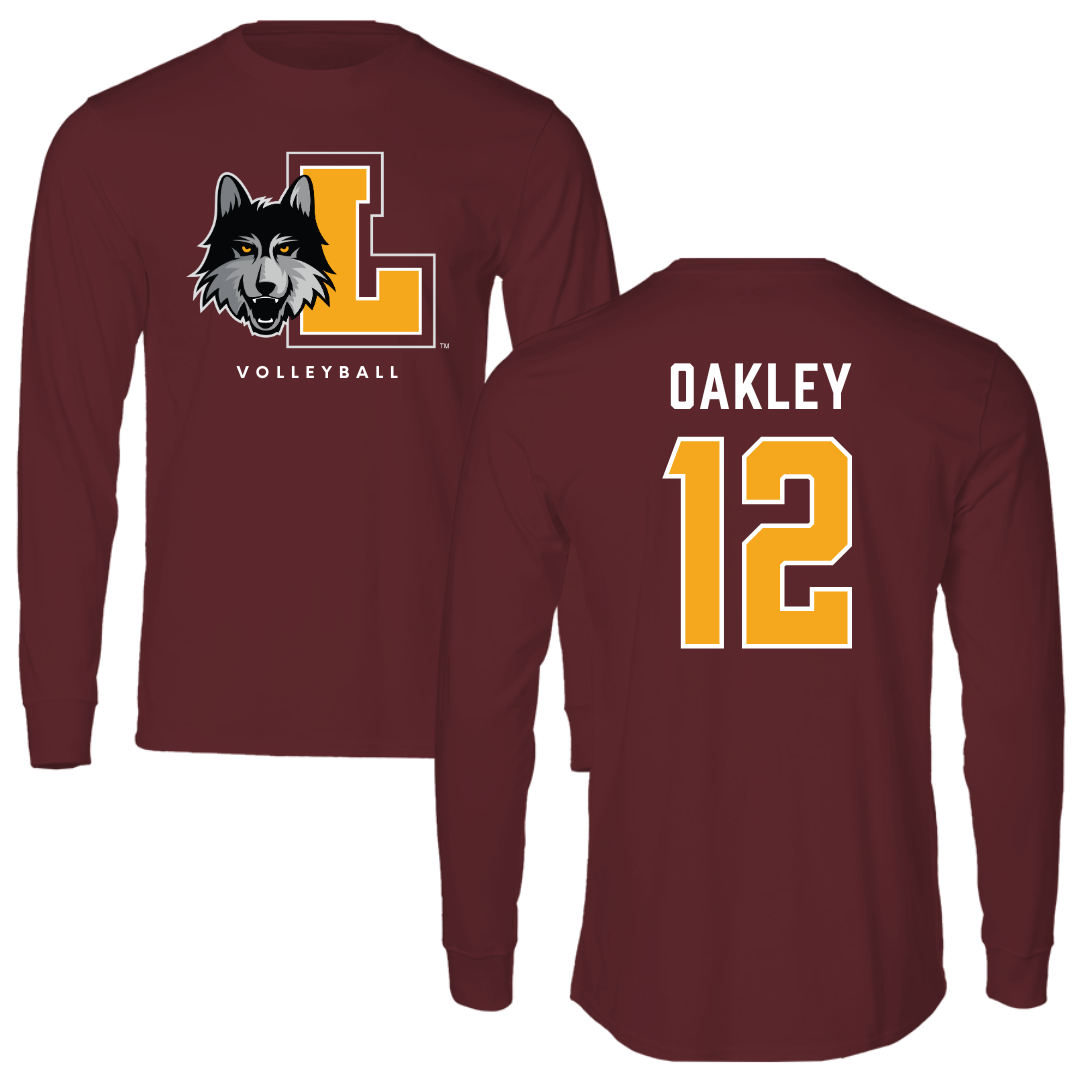 Loyola University-Chicago Volleyball Maroon Mascot Performance Long Sleeve - #12 Matt Oakley