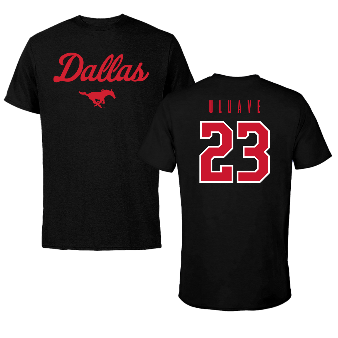 Southern Methodist University Volleyball Black Dallas Tee - #23 Sina Uluave