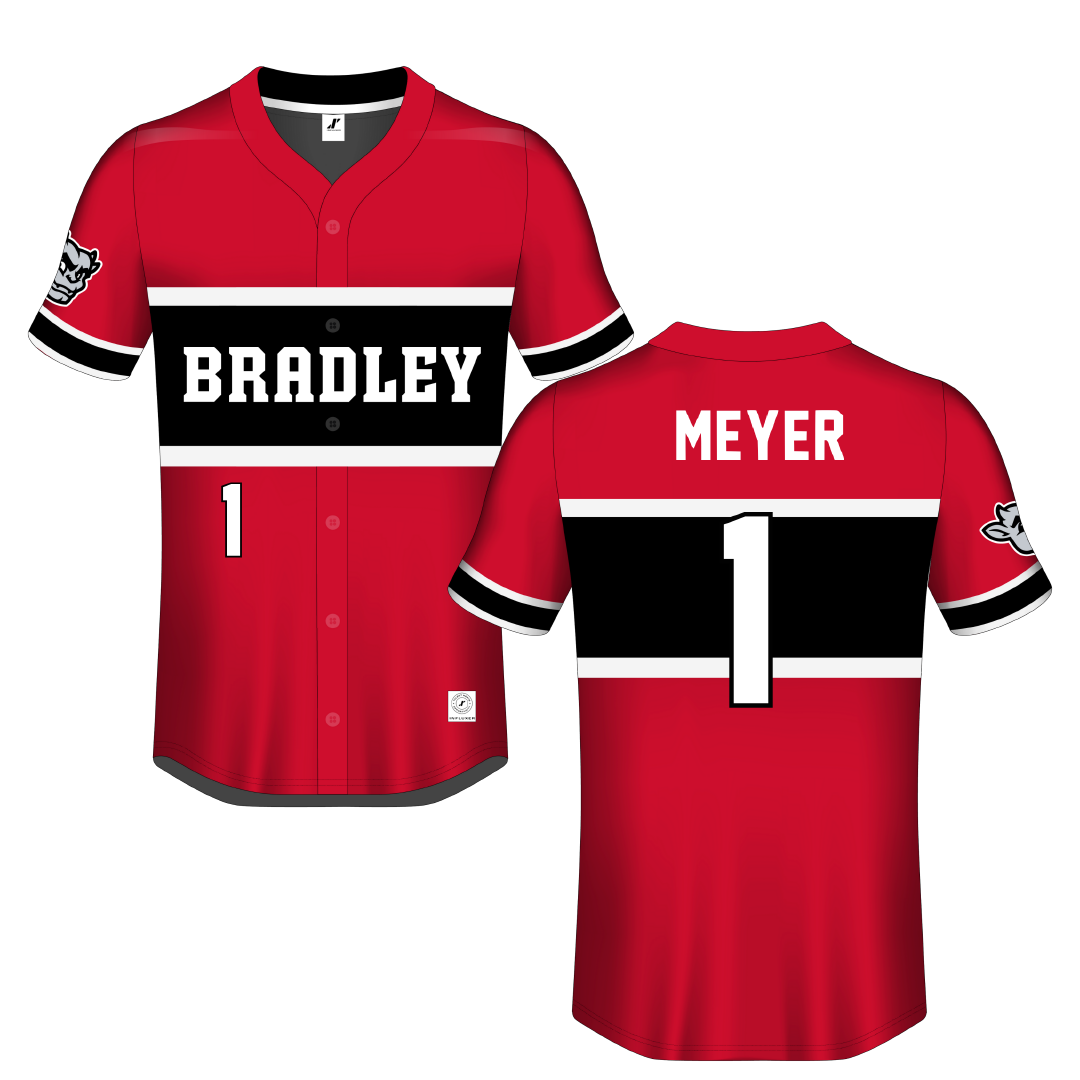 Bradley University Red Button-Down Jersey - #1 Tori Meyer