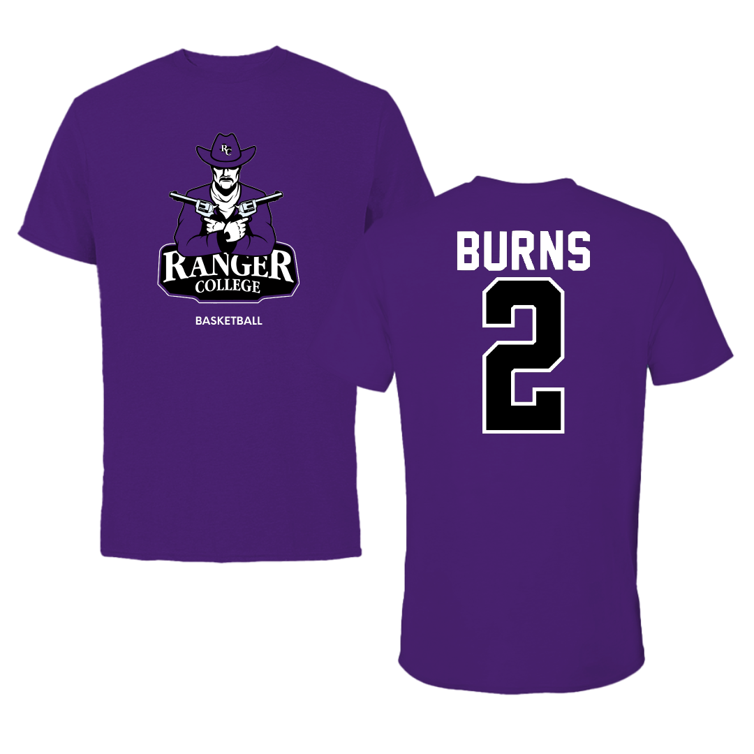 Ranger College Basketball Purple Performance Tee - #2 Elaina Burns