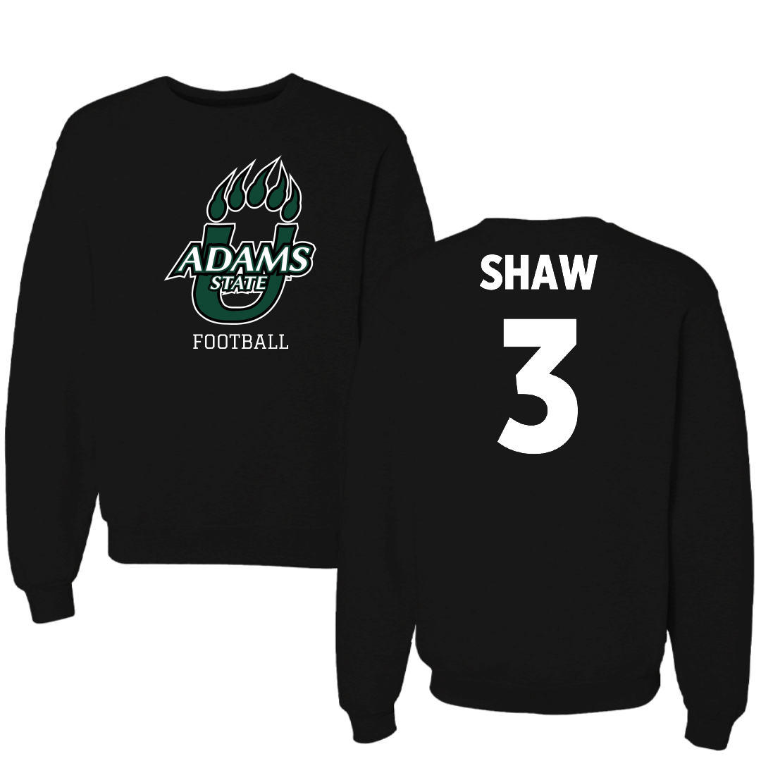 Adams State University Football Black State Crewneck - #3 Seth Shaw