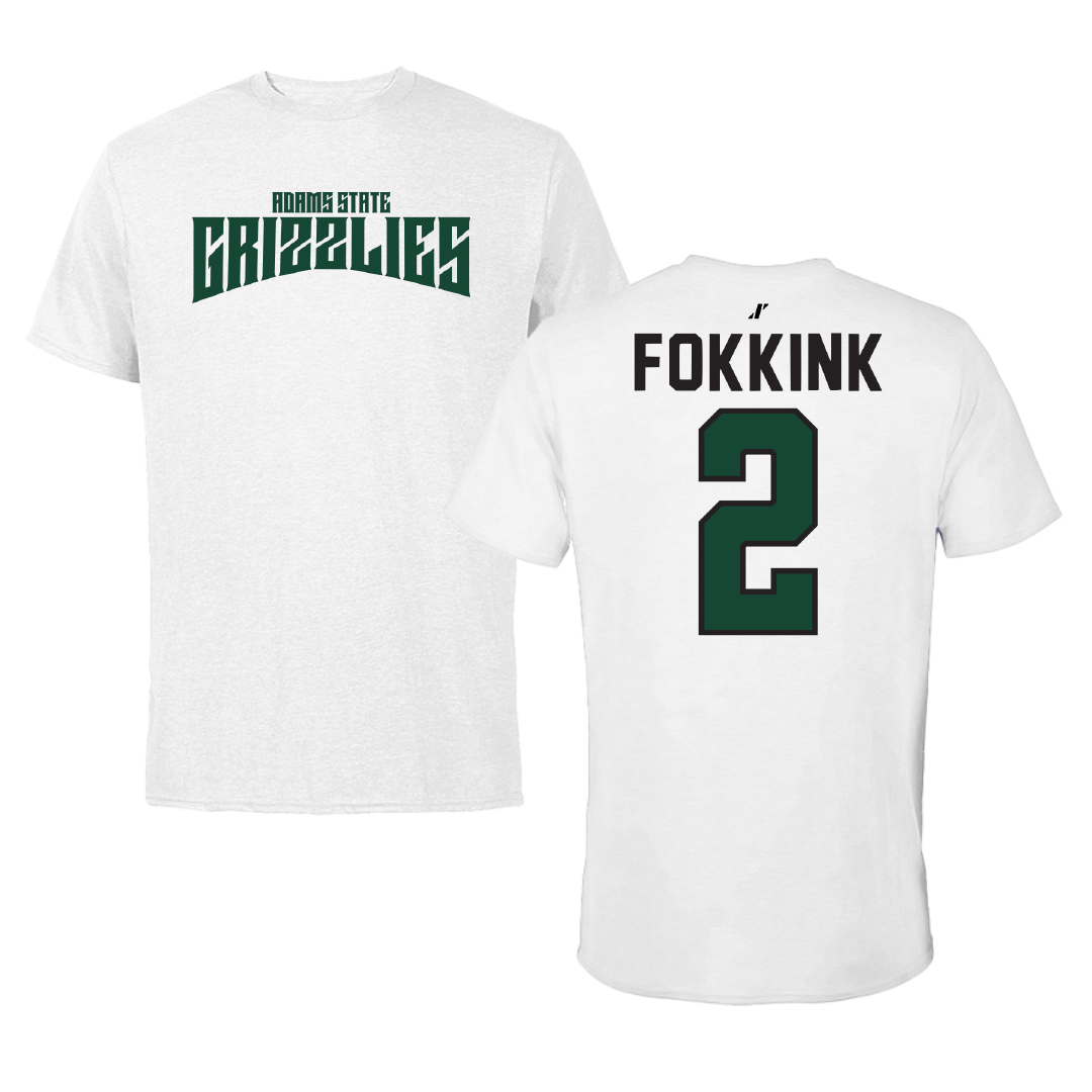 Adams State University Soccer White Classic Tee - #2 Jelmer Fokkink