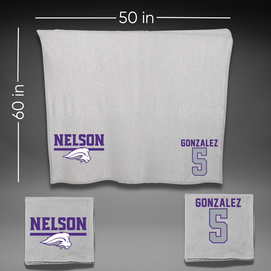 Nelson University Basketball Gray Blanket - #5 Ashley Gonzalez
