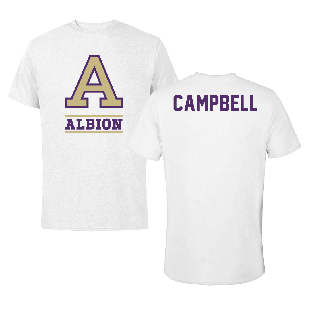 Albion College Wrestling White Tee - Brynn Campbell