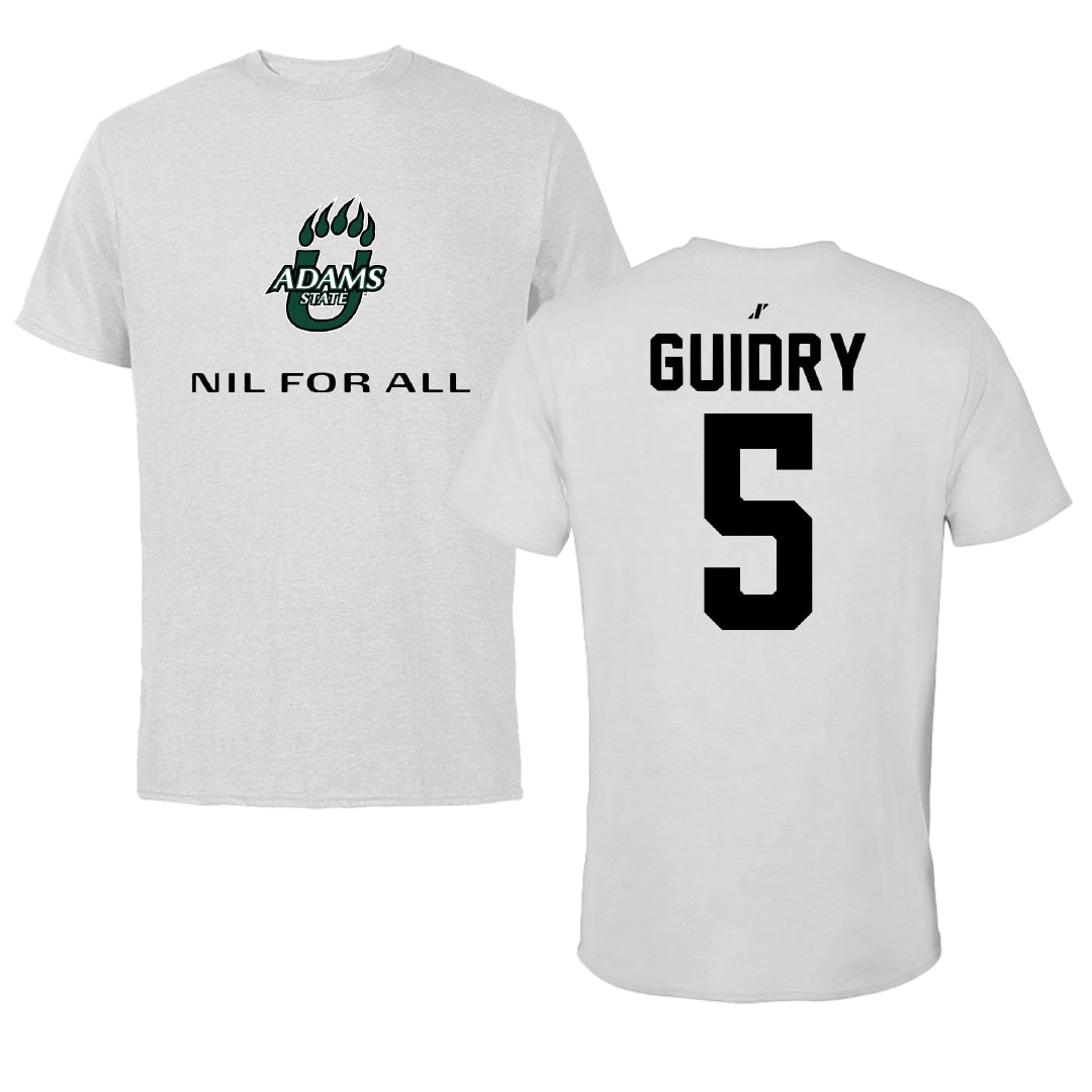 Adams State University Basketball Light Gray NIL for ALL Tee - #5 Jerrick Guidry