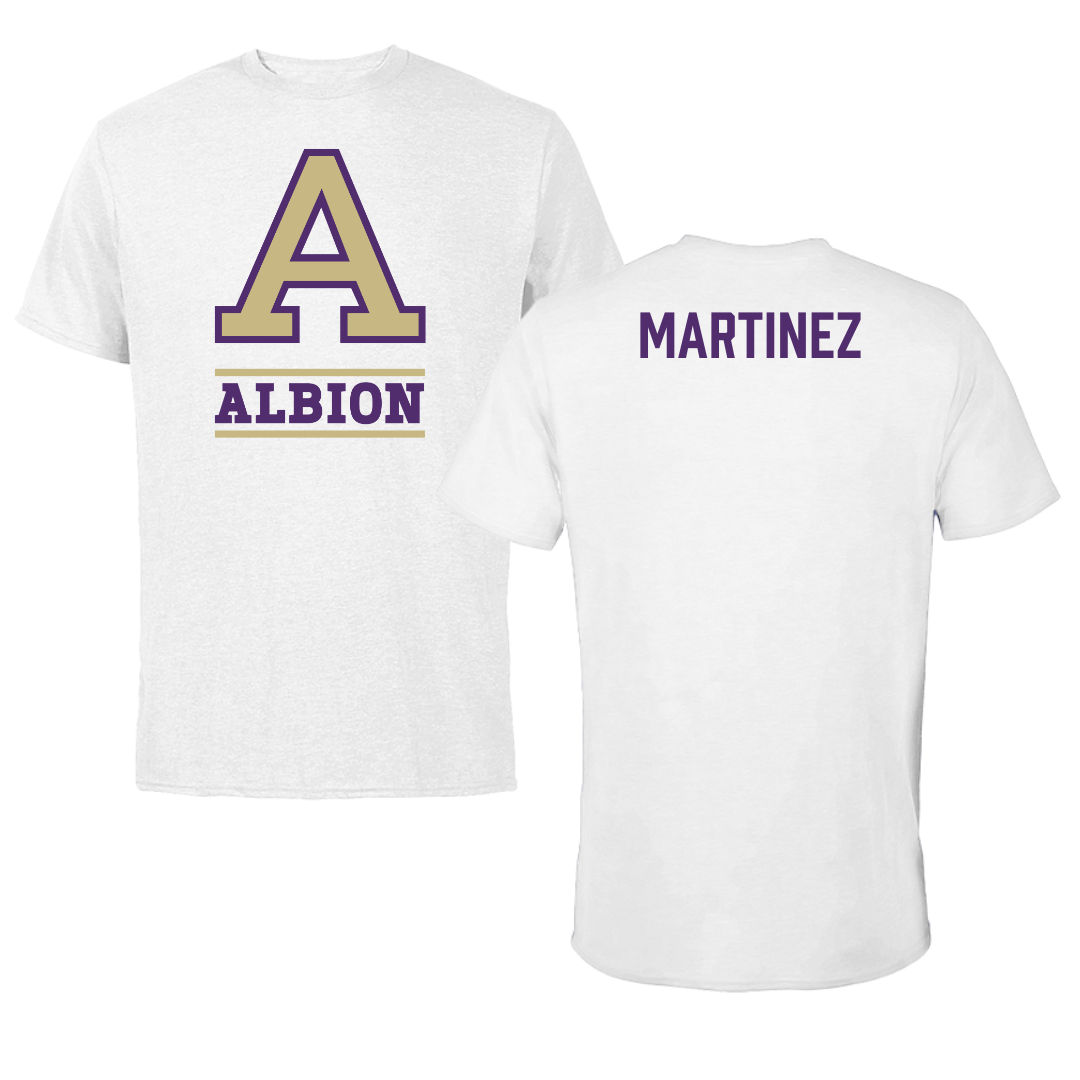 Albion College Wrestling White Tee - Jessica Martinez