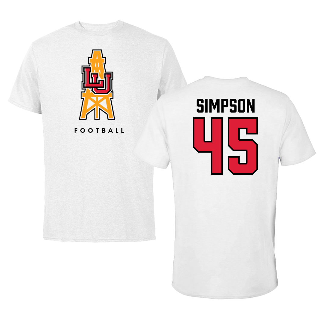 Lamar University Football White Performance Tee - #45 Kei'trone Simpson