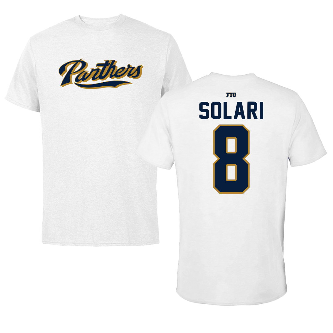 Florida International University Soccer White Performance Tee - #8 Antonella Solari