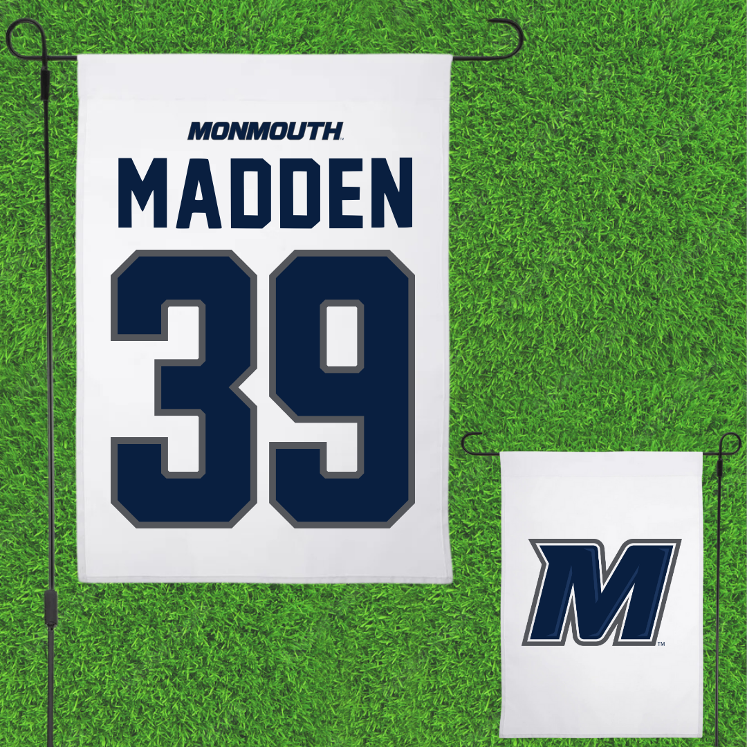 Monmouth University Lacrosse White Garden Flag - #39 William Madden