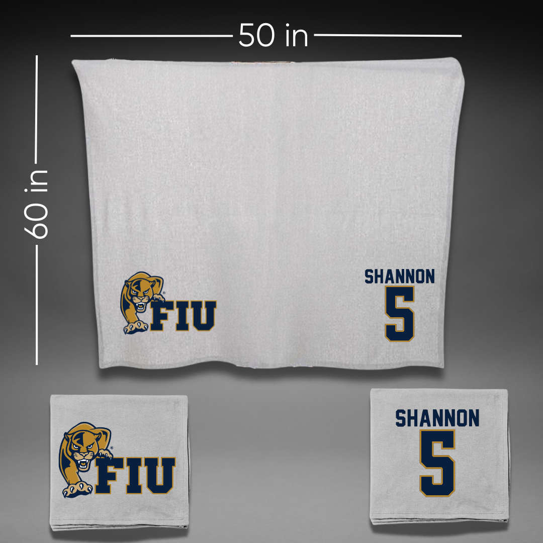 Florida International University Football Gray Blanket - #5 Steven Shannon