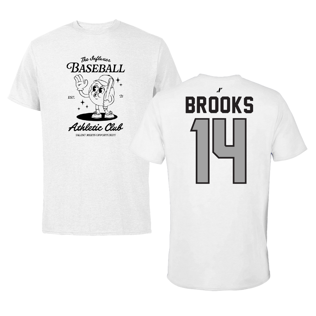 Baseball White Influxer Athletic Club Tee - #14 TJ Brooks