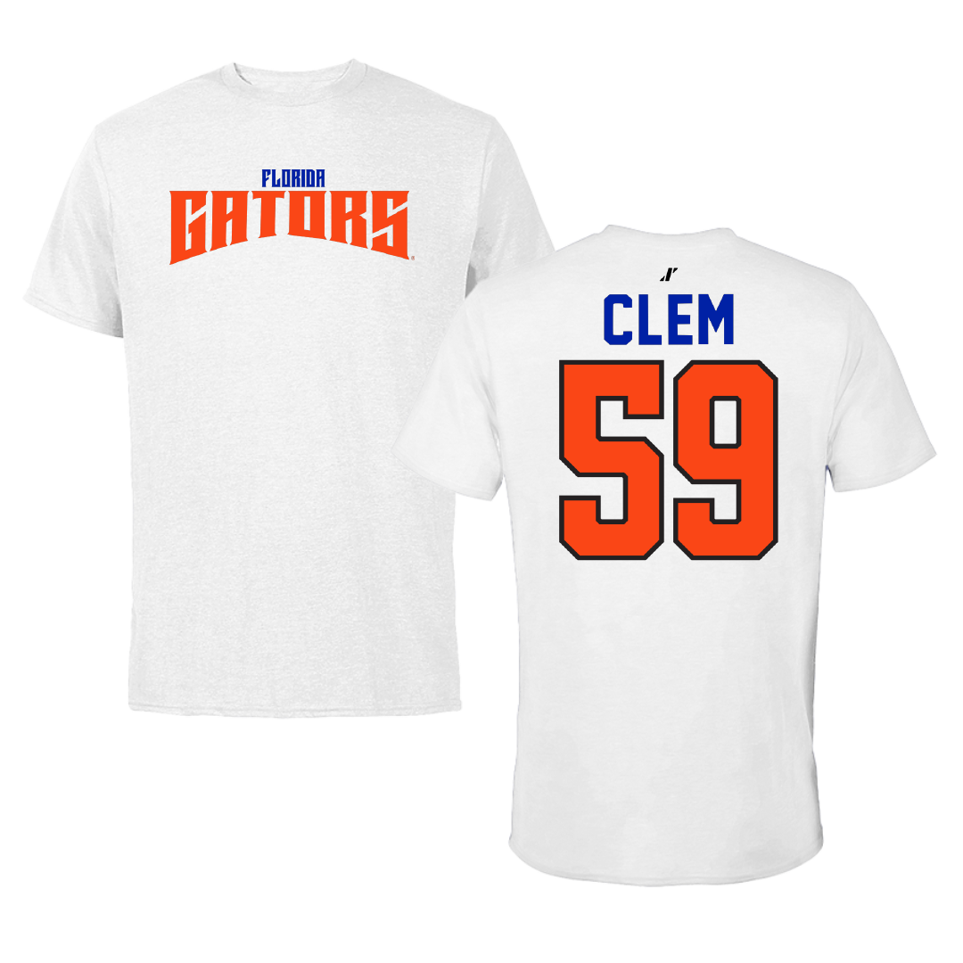 University of Florida Football White Classic Tee - #59 Hayden Clem