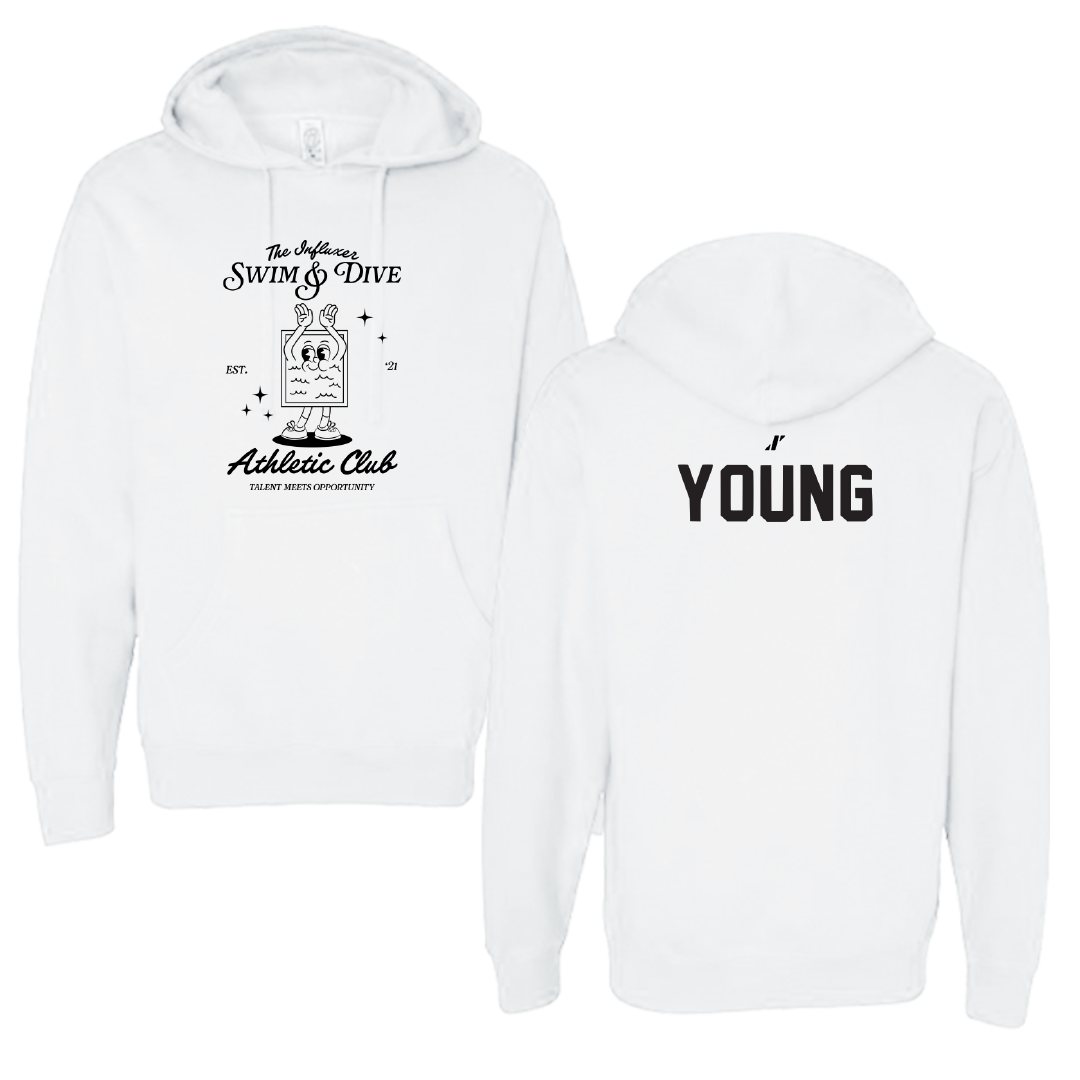 Swimming & Diving White Influxer Athletic Club Hoodie - Mason Young